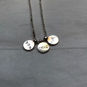 Bon Chic Girl mini disc pendant necklace